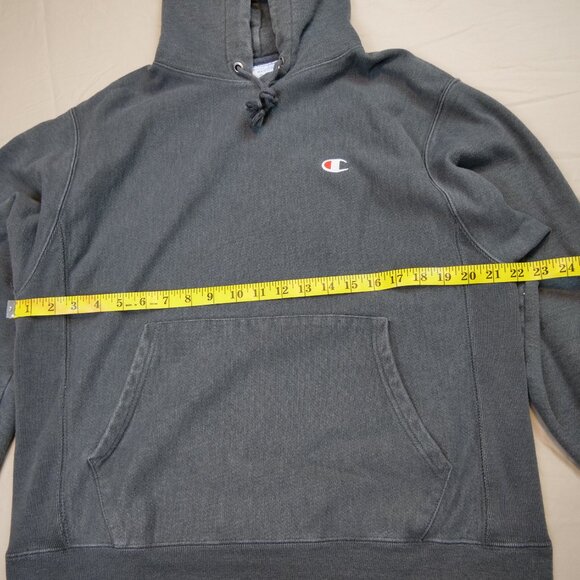 Champion Grey Reverse Weave Hoodie Sweatshirt - Picture 4 of 5